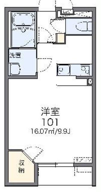 レオネクストフランソワーズ(1K/1階)の間取り写真