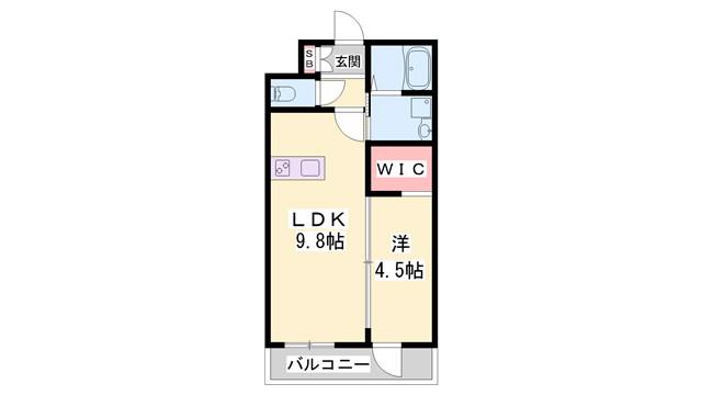 ロイヤルコート・A(1LDK/1階)の間取り写真