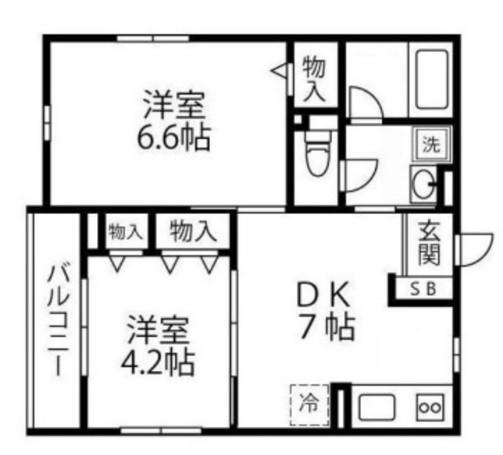 メゾン リヴィエール(2DK/3階)の間取り写真