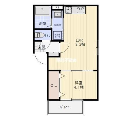 FAVOLOSO 花畑I(1LDK/1階)の間取り写真