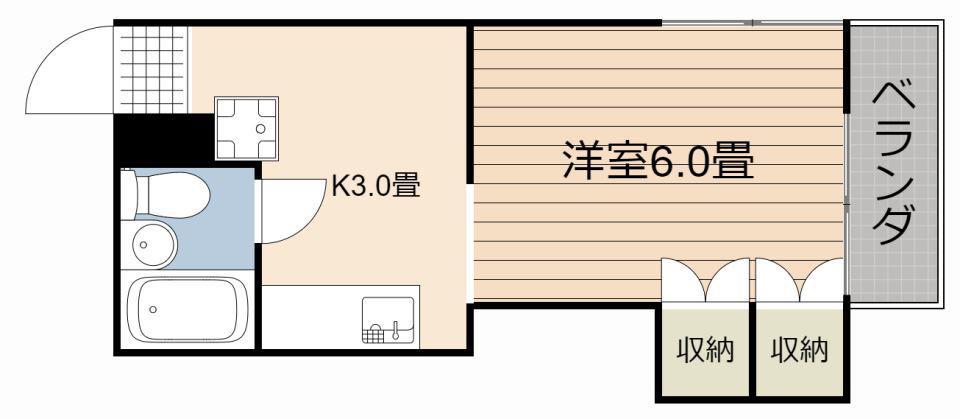 迫田ビル(1K/1階)の間取り写真