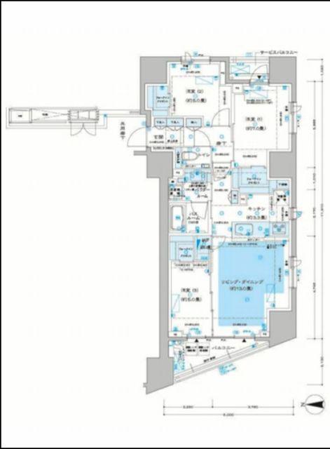 ディームス方南町(3SLDK/12階)の間取り写真