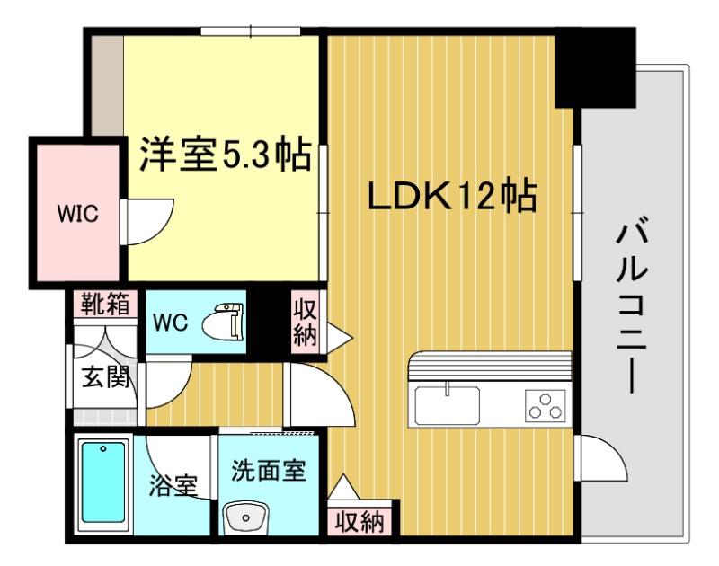 リビエナ グラン 新梅田(1LDK/5階)の間取り写真