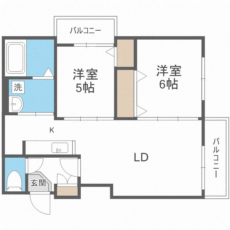 アルシオーネS12(2LDK/2階)の間取り写真