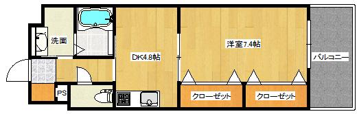 フィレンツェ横川(1DK/9階)の間取り写真