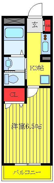 シャーメゾン川口 B(1K/1階)の間取り写真