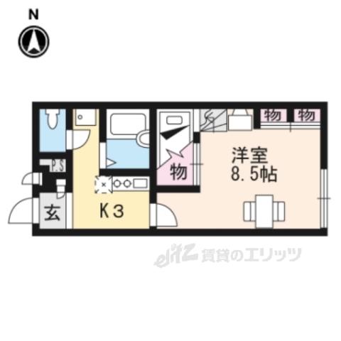 レオパレスシュタインベルク(1K/2階)の間取り写真