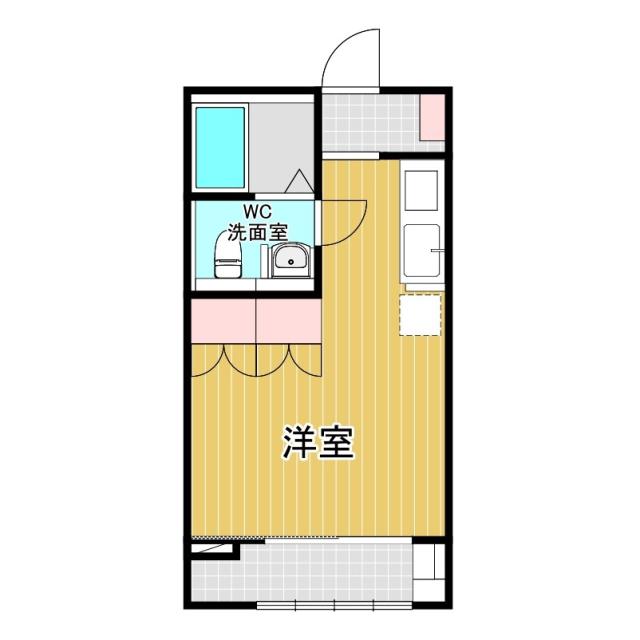 びゅうHEIM.H・Y(ワンルーム/2階)の間取り写真