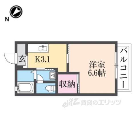 マノワールA(1K/2階)の間取り写真