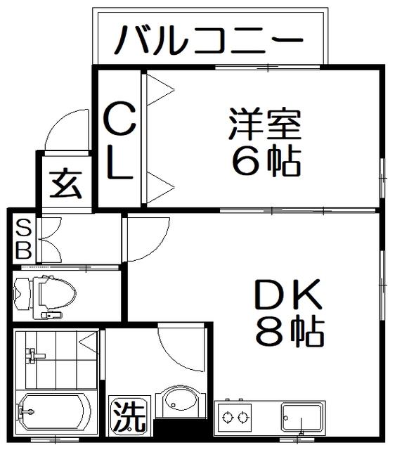 LUNARIA宮之阪(1DK/1階)の間取り写真