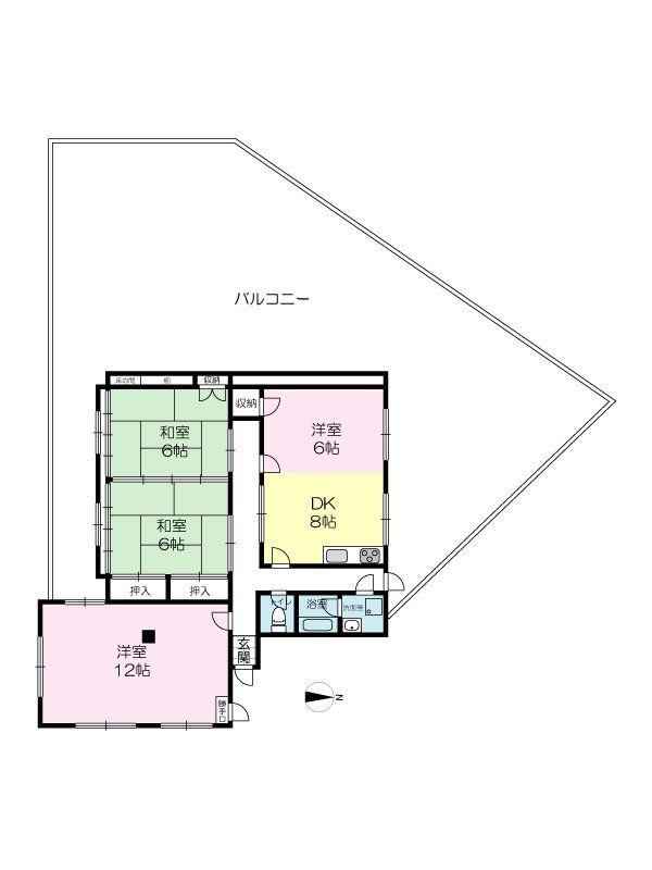 宮前町ハイツ(4DK/2階)の間取り写真