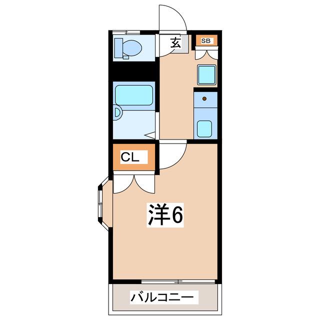 パレス郡山(1K/2階)の間取り写真