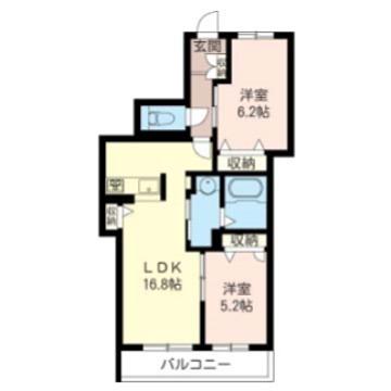 グランリュクス(2LDK/2階)の間取り写真