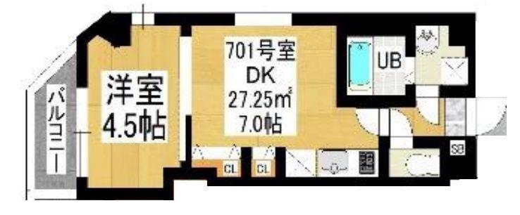 グラフ馬橋(1DK/3階)の間取り写真
