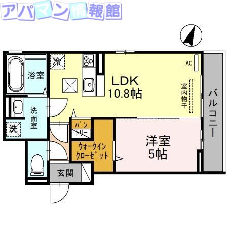 D‐ROOM女池上山I(1LDK/2階)の間取り写真