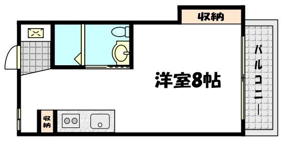 紫野ハイツ(ワンルーム/4階)の間取り写真