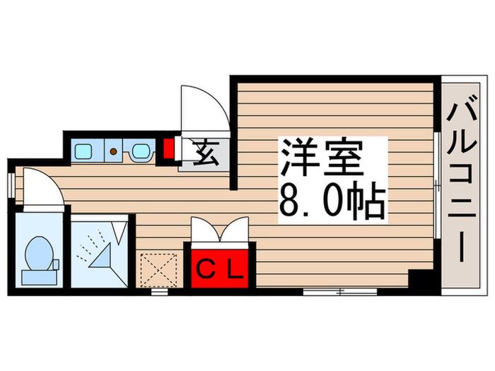 クレドール2番館(ワンルーム/2階)の間取り写真