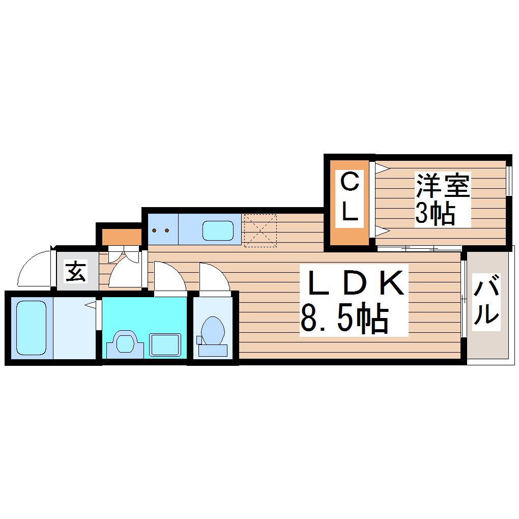 サンセベリアIII(1LDK/1階)の間取り写真