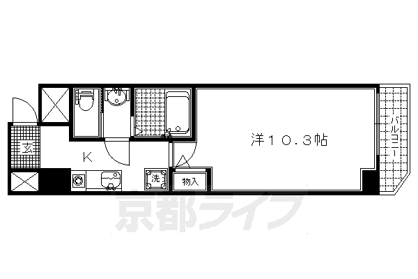 SWISS京都堀川ウエスト(1K/4階)の間取り写真