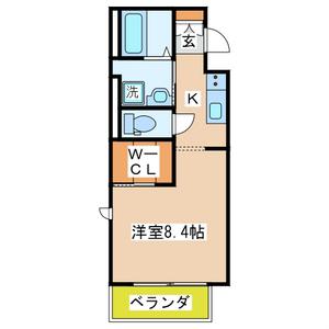 グランシャリオ(1K/1階)の間取り写真