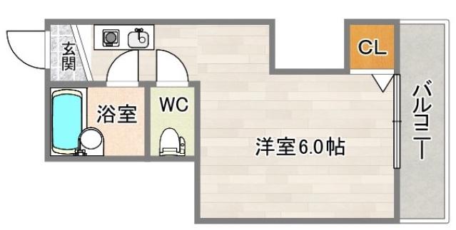 メゾン花博(ワンルーム/1階)の間取り写真