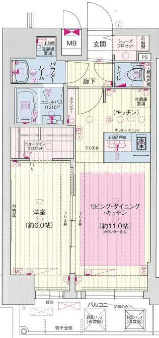 プレサンス梅田東クォーレ(1LDK/3階)の間取り写真