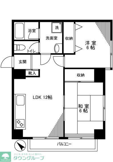 蔵前双葉ハイツ(2LDK/3階)の間取り写真