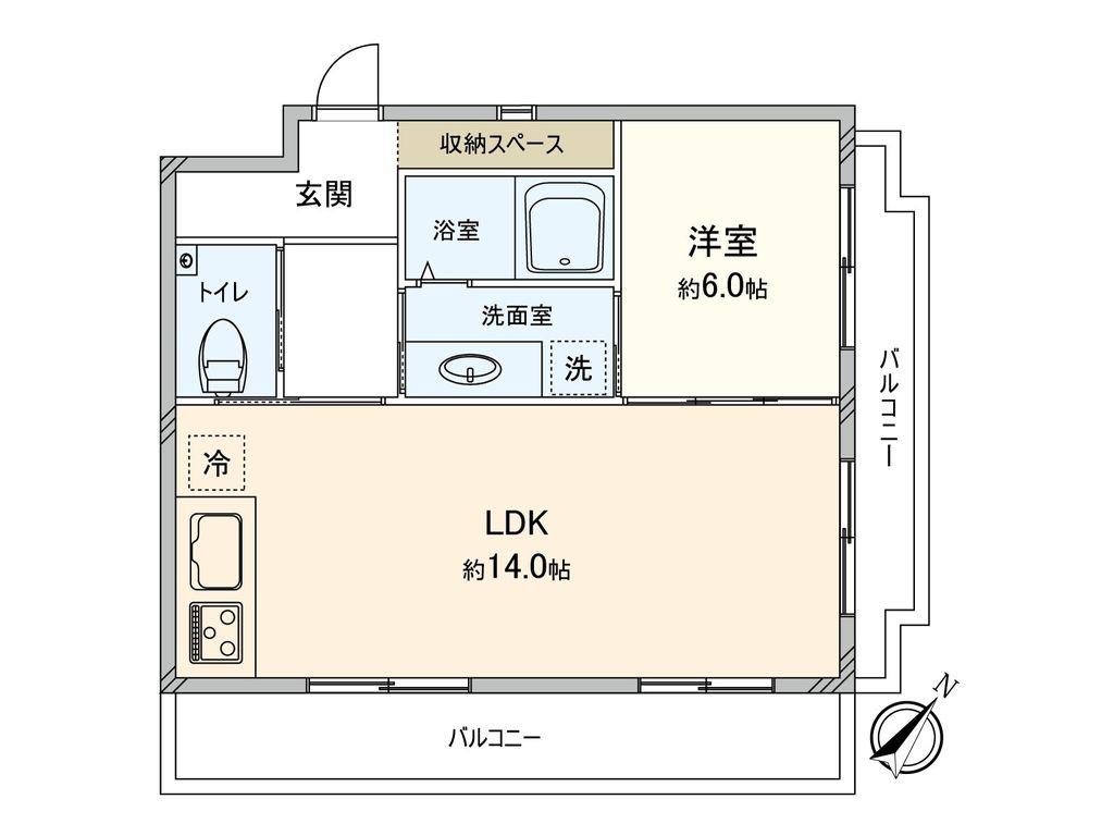 ロマネスク高宮(1LDK/3階)の間取り写真