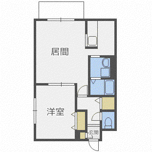 ミルキーウェイ菊水(1LDK/3階)の間取り写真