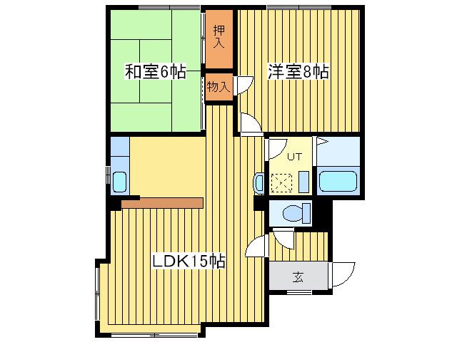 ACE22(2LDK/2階)の間取り写真