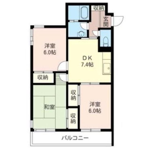 ヤマサコーポ(3DK/3階)の間取り写真