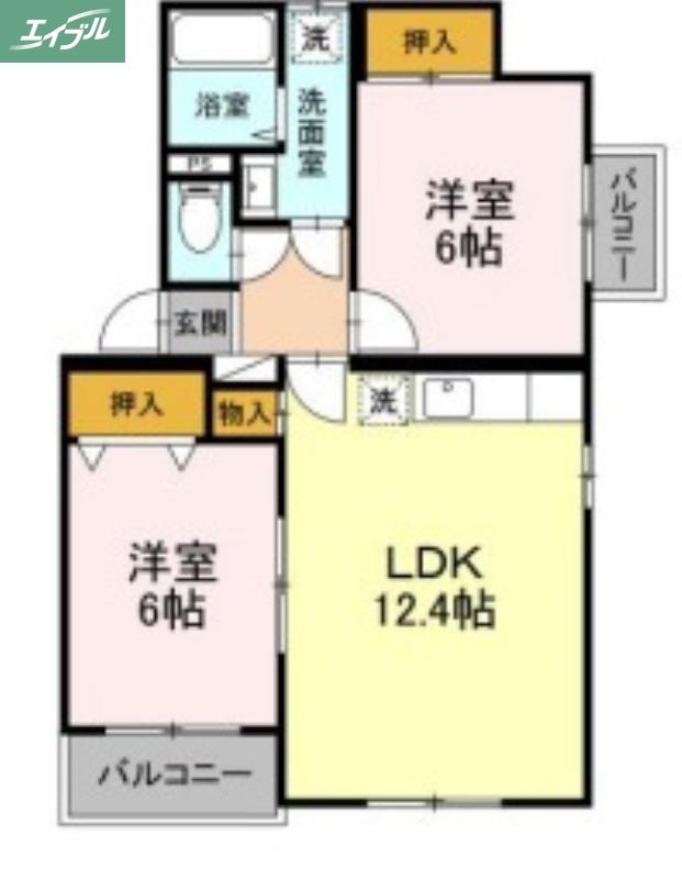 ピュアステージIII(2LDK/3階)の間取り写真