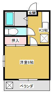 SKハイム(1K/2階)の間取り写真