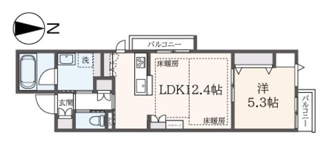  東中野3丁目メゾン(1LDK/2階)の間取り写真