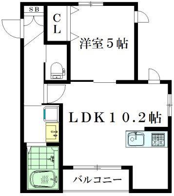 ROA NISHIOGI(1LDK/3階)の間取り写真