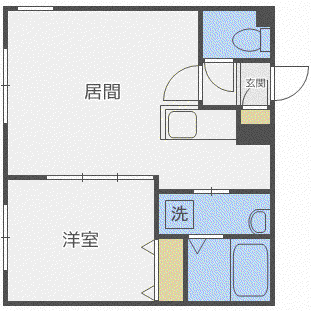 アンシャンテ麻生(1LDK/2階)の間取り写真