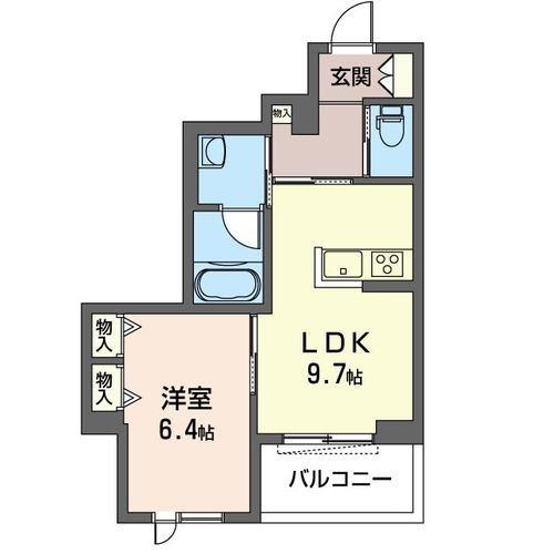 LUNA CRESCENT(1LDK/2階)の間取り写真