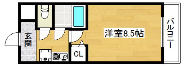 メゾンアイーシャ(1K/8階)の間取り写真