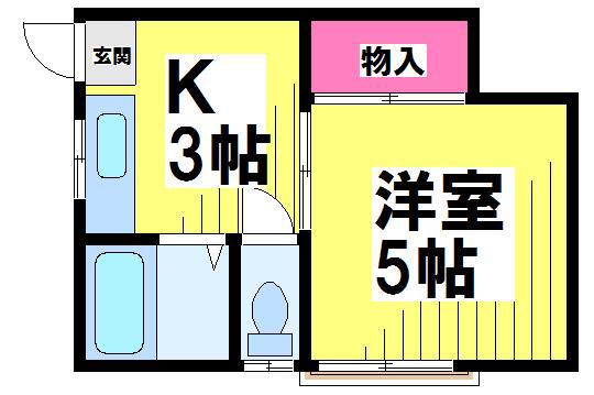 八雲台荘(1K/1階)の間取り写真