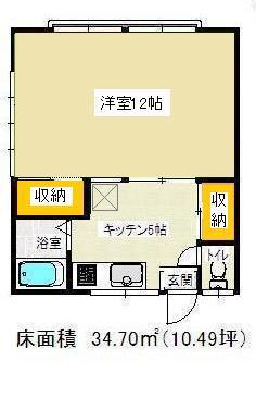 KEIYO光ヶ丘(1K/1階)の間取り写真