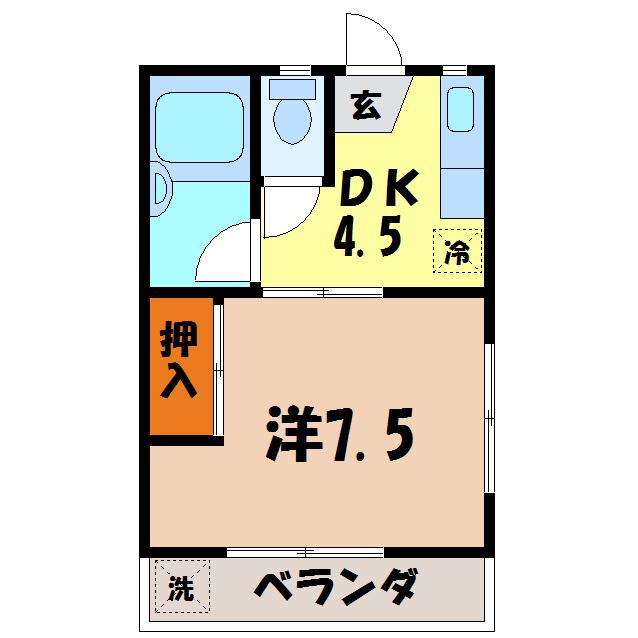 メゾン池田(1DK/3階)の間取り写真
