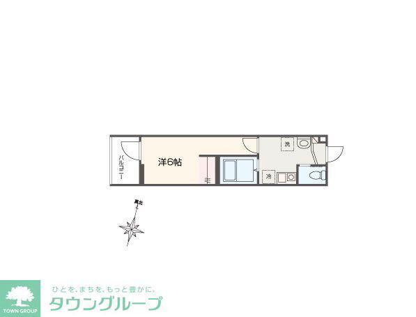 MELLAS南浦和V(1K/3階)の間取り写真