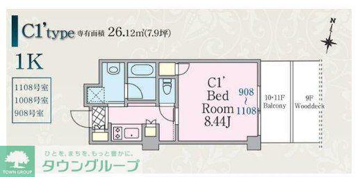 リージア西新宿O-PLACE(1K/10階)の間取り写真