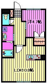 BELLA ACQUA(1LDK/1階)の間取り写真