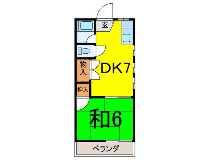 ドゥミールジュン(1DK/1階)の間取り写真