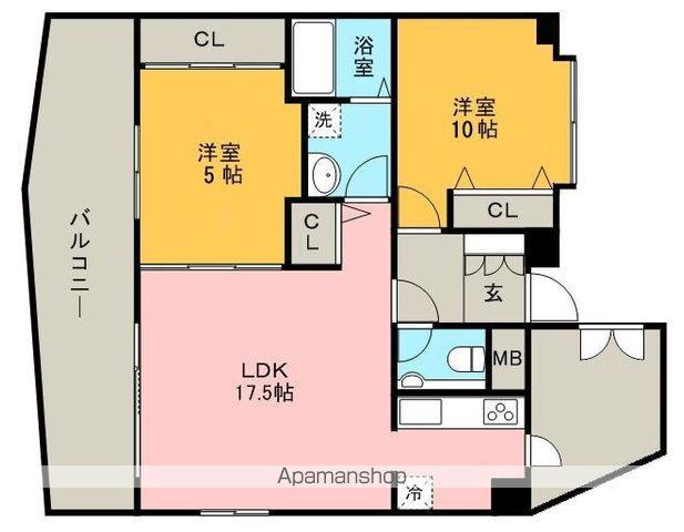 エンクレストけやき通(2LDK/7階)の間取り写真