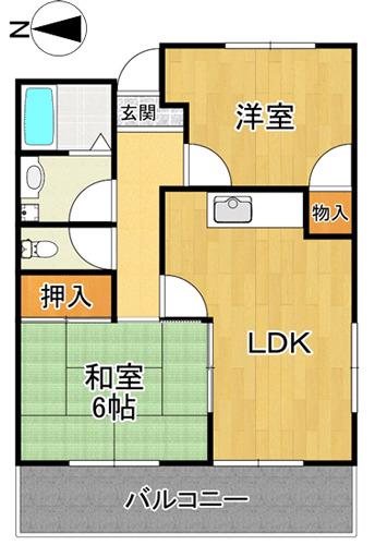 メゾンベルエール(2LDK/3階)の間取り写真