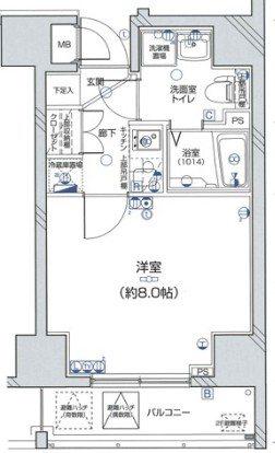 ディアレイシャスID横浜南(1K/3階)の間取り写真