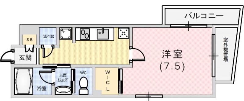 ジークレフ神戸元町(1K/6階)の間取り写真