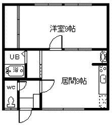 タウンズ211(1LDK/2階)の間取り写真
